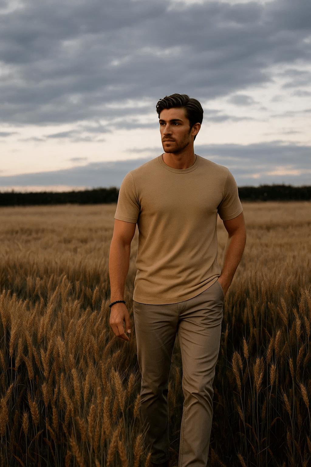 Beige Regular Fit T-Shirt for Everyday Comfort EW-000279